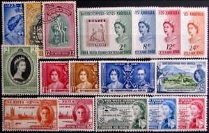 1937-61 ST. CHRISTOPHER, NEVIS, ANGUILLA #76-142: F/VF M/U - 5 comp. sets + 3 - Picture 1 of 1