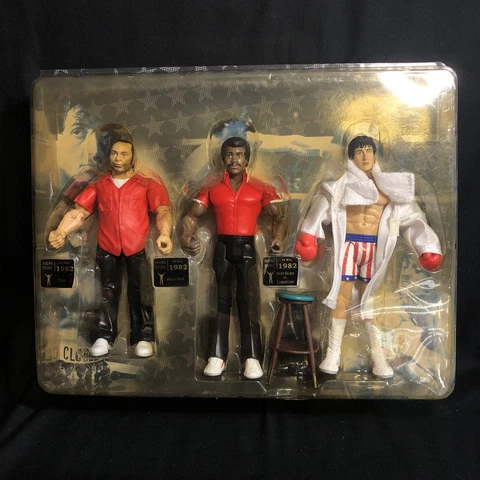 Rocky III Paulie Apollo Creed 3 Pack Set Figures MOC JAKKS NEW Unused Cover