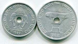 Laos vintage coins lot of (2) 1952 dated - Picture 1 of 2