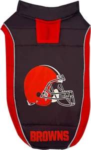NFL Cleveland Browns Puffer Vest for Dogs & Cats, Warm, Waterproof, Small - NEW - Picture 1 of 5