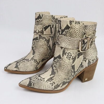 Sam Edelman Boots Women's 9 Leather Snakeskin Print Leonia Ankle Buckle Bootie - Image 1 of 4