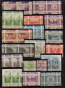 1934 Imperf Farley National Parks etc Sc 754-771 NGAI GEM Superb pairs set - Picture 1 of 3