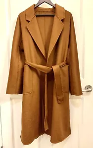 Classic Robe Belted Coat Outwear 80% Cashmere 20% Wool New L - Picture 1 of 8