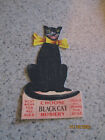 VINTAGE DIE CUT TRADE CARD BLACK CAT HALLOWEEN BLACK CAT HOSIERY