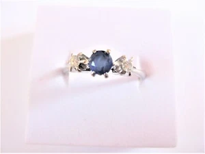 Anillo Oro Blanco 750 Con Zafiro Y Brillantes, 2,83G - Imagen 1 de 3