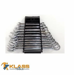 Juego de llaves combinadas SAE de 11 piezas con soporte de rack de KlassTools - Imagen 1 de 3