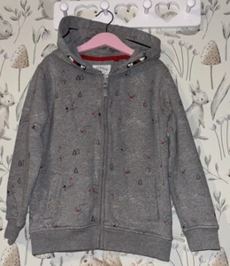 Girls Age 7-8 Years - Fat Face Zip Up Hooded Sweater Top - Picture 1 of 2