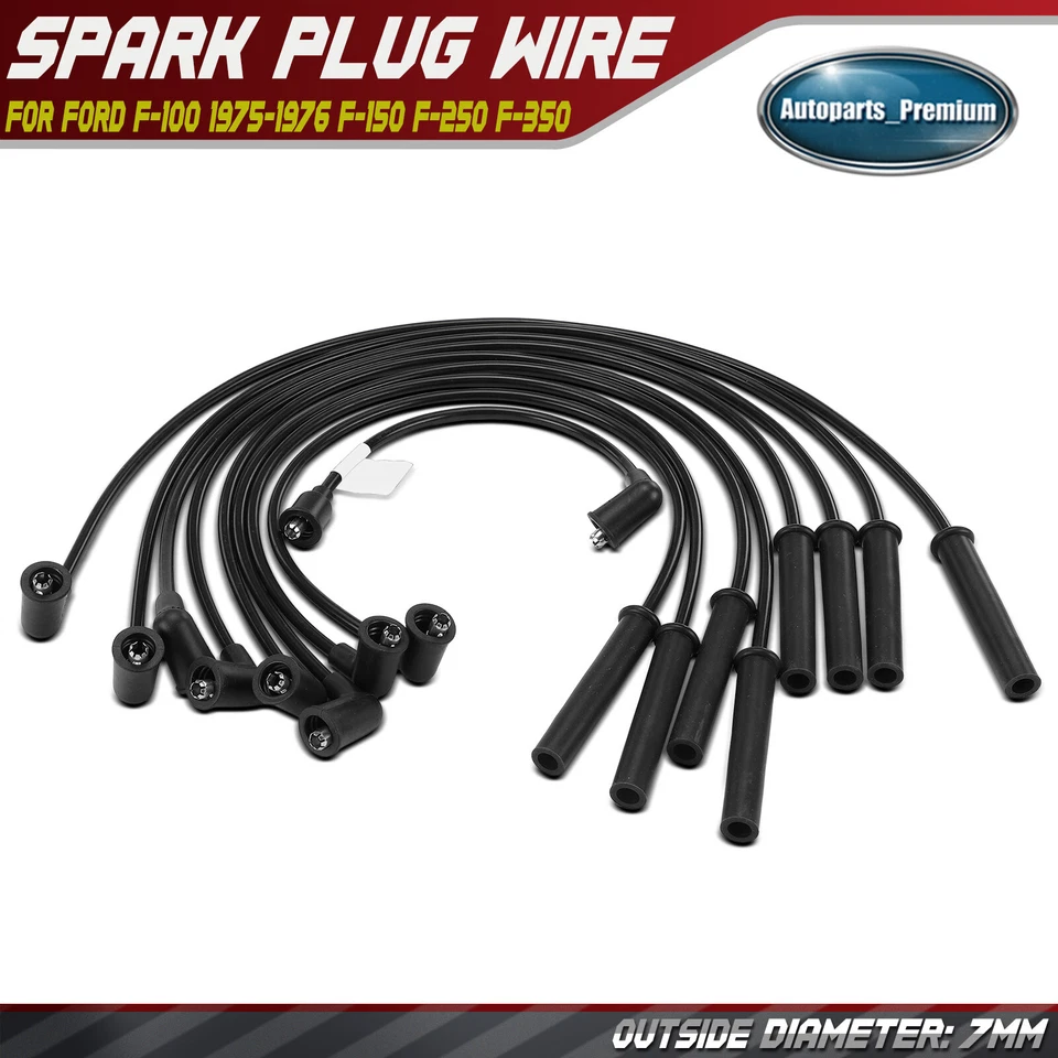 Комплект проводов свечей зажигания 9 шт для Ford F-100 1975-1976 F-150 F-250 F-350 F-500 Torino - Изображение 1 из 4
