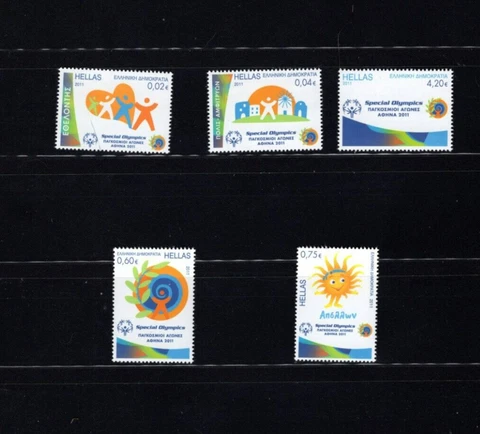 Greece 2477-81 Special Olympics 2011 VF MNH Complete Set A5 BX1 Cover