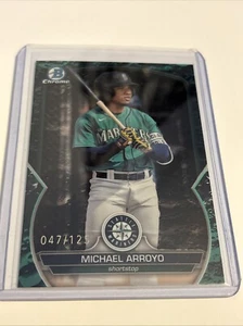 2023 Bowman Chrome Aqua Lunar Crater Refractor #BDC-67 Michael Arroyo /125 (RC) - Bild 1 von 2