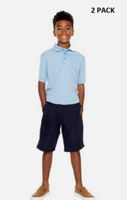 Polo deportivo elástico de manga corta French Toast para niños tela absorbente (AZUL L10/12) NUEVO CON ETIQUETAS Foto 1 de 3