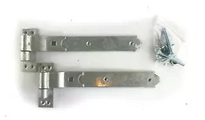 More details for 12&quot; 300mm heavy duty hook and band gate hinges garden shed galvanised cranked
