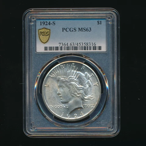 1924-S PEACE SILVER DOLLAR $1 ~ PCGS MS63 ~ SHIPS FREE! INV:2 Cover