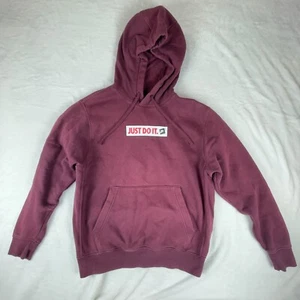 Nike Hoodie Herren Burgund Sportswear Just Do It Logo Raglanärmel Kordelzug - Bild 1 von 4