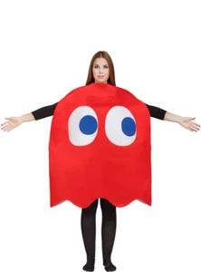 Blinky Ghost Fancy Dress Costume - Pac-Man for Adults (Bandai Official) - Picture 1 of 7