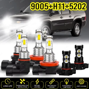 Xenon White LED Headlights Bulbs Kit for Chevy Silverado 1500 2500 HD 1999-2006 - Picture 1 of 23