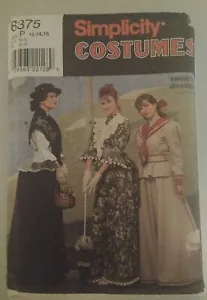 Simplicity Pattern 8375 Size P 12-16 1900s Adult Misses Costume - Picture 1 of 2
