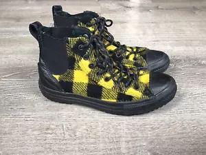 Converse Womens CTAS Hi Woolrich Size 8.5 High Top Sneakers 553385C Yellow Shoes - Picture 1 of 12