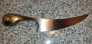 DANSK International Torun Italy - CHEESE KNIFE. Stainless Steel & Brass Handle.  - Picture 1 of 6