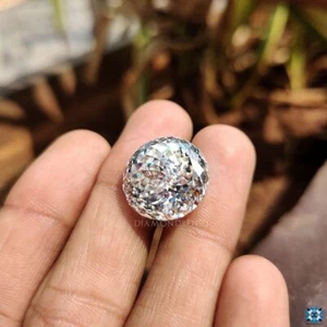 20.58 Ct GIE Certified Natural White Zircon Cambodian Round Cut Loose Gemstone - Picture 1 of 7