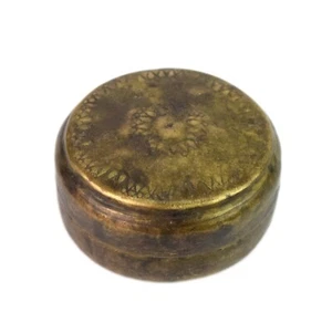 Caja de baratijas de metal de tamaño pequeño india vintage caja de recuerdo de forma redonda. G66-1093 - Imagen 1 de 8