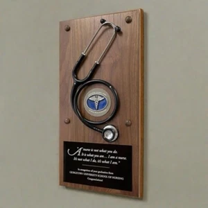 PLACA DE MADERA ESTETOSCOPIO ENFERMERA PERSONALIZADO - Imagen 1 de 2