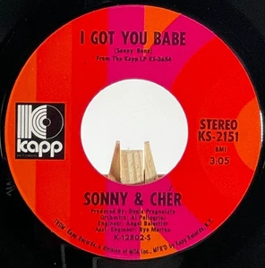 SONNY & CHER 45 RPM I GOT YOU BABE / ALL I EVER NEED IS YOU—VG - Picture 1 of 6