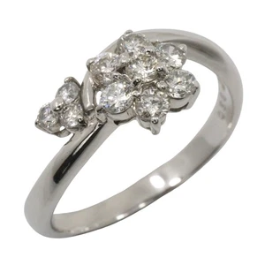 anello farina Pt900platino/diamante #6,2 (taglia USA) farina 4,2g donna - Foto 1 di 7