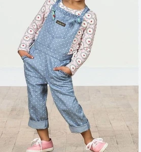 Matilda Jane Square Dance Overall Sz 6 Straight Leg Polka Dot Floral 100% Cotton - Picture 1 of 12