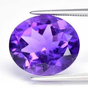 π 7.20ct 14x12mm Oval Natural Purple Amethyst - Unheated Uruguay Gem - Picture 1 of 4