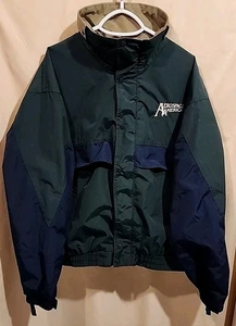 Giacca bomber vintage Aerospace America Holloway verde blu grande colorblock anni 90 - Foto 1 di 5