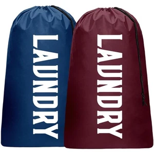 2 Pack Large Travel Laundry Bag, Dirty Clothes Travel Bag with Drawstring, He... - Picture 1 of 7