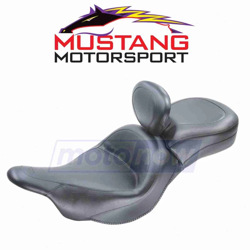 Mustang Wide Touring Two-Piece Seat with Driver Backrest for 2004-2009 Honda cr Foto 1 de 4