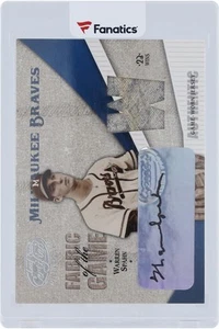 Warren Spahn Braves Signed 2004 Leaf Certified Materials Relic #FG-121 #3/3 Card - Picture 1 of 4