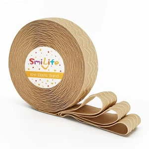 Pinza de silicona banda elástica para coser, beige, 1,05 pulgadas x 12 yardas - Imagen 1 de 6