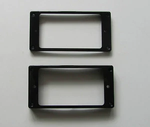 2x Anillo de pastilla Humbucker negro marco inferior curvo se adapta a guitarra Epiphone LP - Imagen 1 de 3