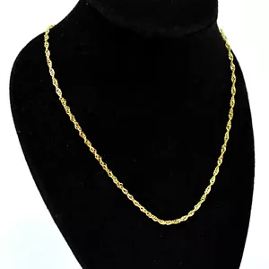 14k Gold Plated over .925 Sterling Silver Chain Necklace Italy Jewel Vermeil - Picture 1 of 7