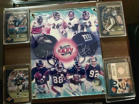NY GIANTS SUPER BOWL XXXV PLAQUE PLUS ELI MANNING SUPER BOWL XLII PICTURE Cover