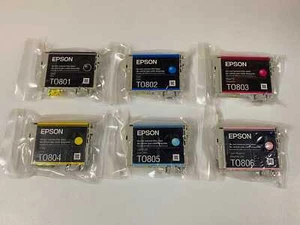 6 original Epson Tintenpatronen T0801 T0802 T0803 T0804 T0805 T0806 Rechnung - Bild 1 von 1