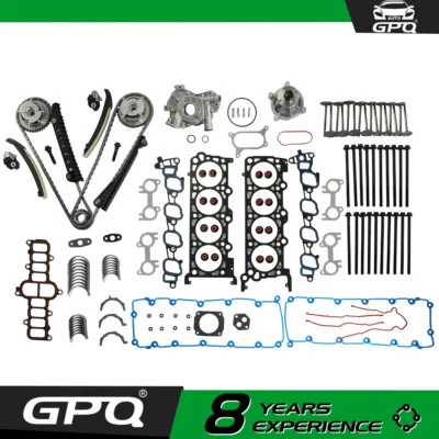 Head Gasket Bolts Set Timing Chain Kit For 00-05 Ford E150 F150 Excursion 5.4 V8 — 第 1/4 张图片