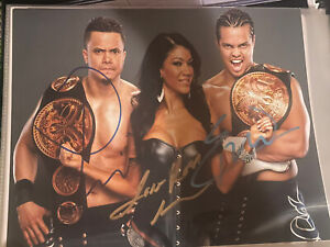 Autographed WWE 8x10 Primo and Epico  Colon Rosa Mendes Triple Signed Tag Champs