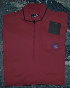 NEW ASHWORTH 1/4 Zip Pullover Sweater Jacket Shirt NEWPORT COUNTRY CLUB Sz L Red - Picture 1 of 8