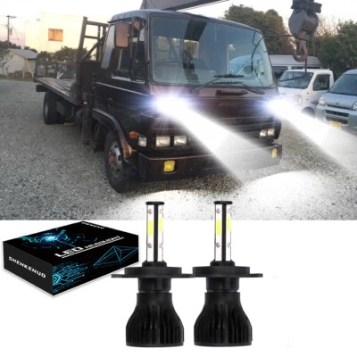 4Side LED Headlight Bulbs 6000k White 2x For Nissan UD 1800 2000 2300 2600 3300 - Image 1 of 4