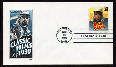 USA, SCOTT # 2447, ARTMASTER FDC COVER - BEAU BESTE, CLASSIC FILMS 1990 - Image 1 of 2