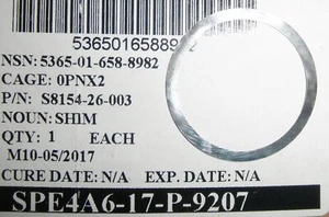 5365-01-658-8982 S8154-26-003 0.003" Shim - Picture 1 of 1