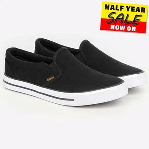 Crosshatch Rampa MVE Hombres Diseñador Clásico Informal Plimsolls Negro - Imagen 1 de 2
