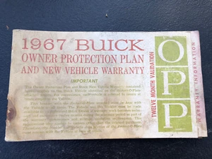 1967 Buick Owner Protection Plan, Original - Bild 1 von 2
