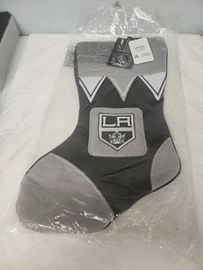 New Nip XL Los Angeles Kings NHL Hockey Christmas Stocking 18" High Black Silver - Foto 1 di 7
