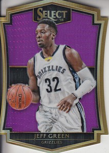 2015-16 Select Premier Prizms Purple Die Cut Grizzlies Card #184 Jeff Green /99 