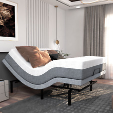 Zero Gravity Smart Adjustable Dual Massaging Bed Frame with 12" Mattress Twin XL